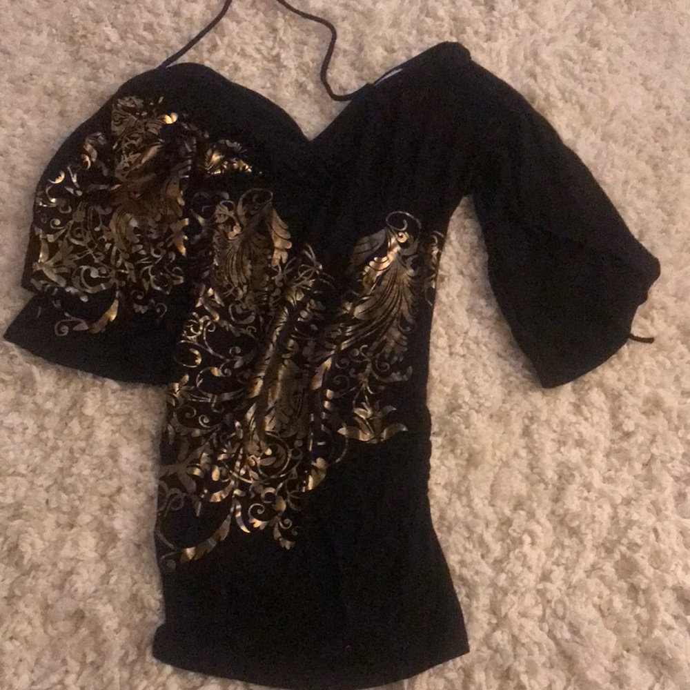 Black & Gold mini dress size large
